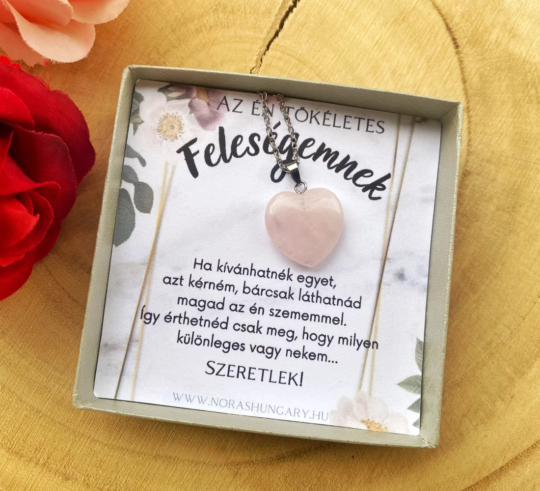 Az én tökéletes Feleségemnek nyaklánc - rózsakvarc medállal
