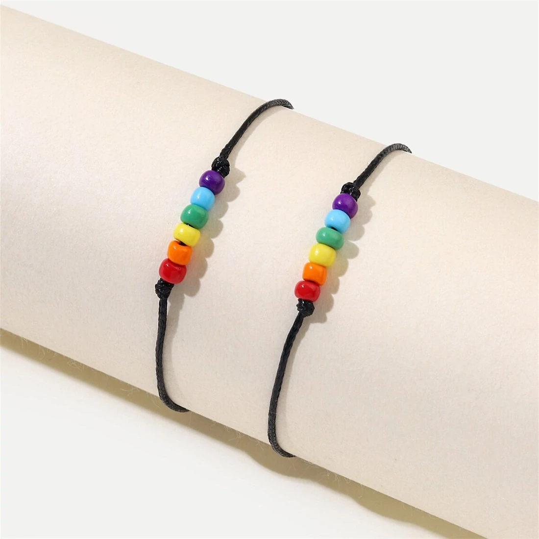 Rainbow/ szivárványos apró gyöngyös zsinórkarkötő