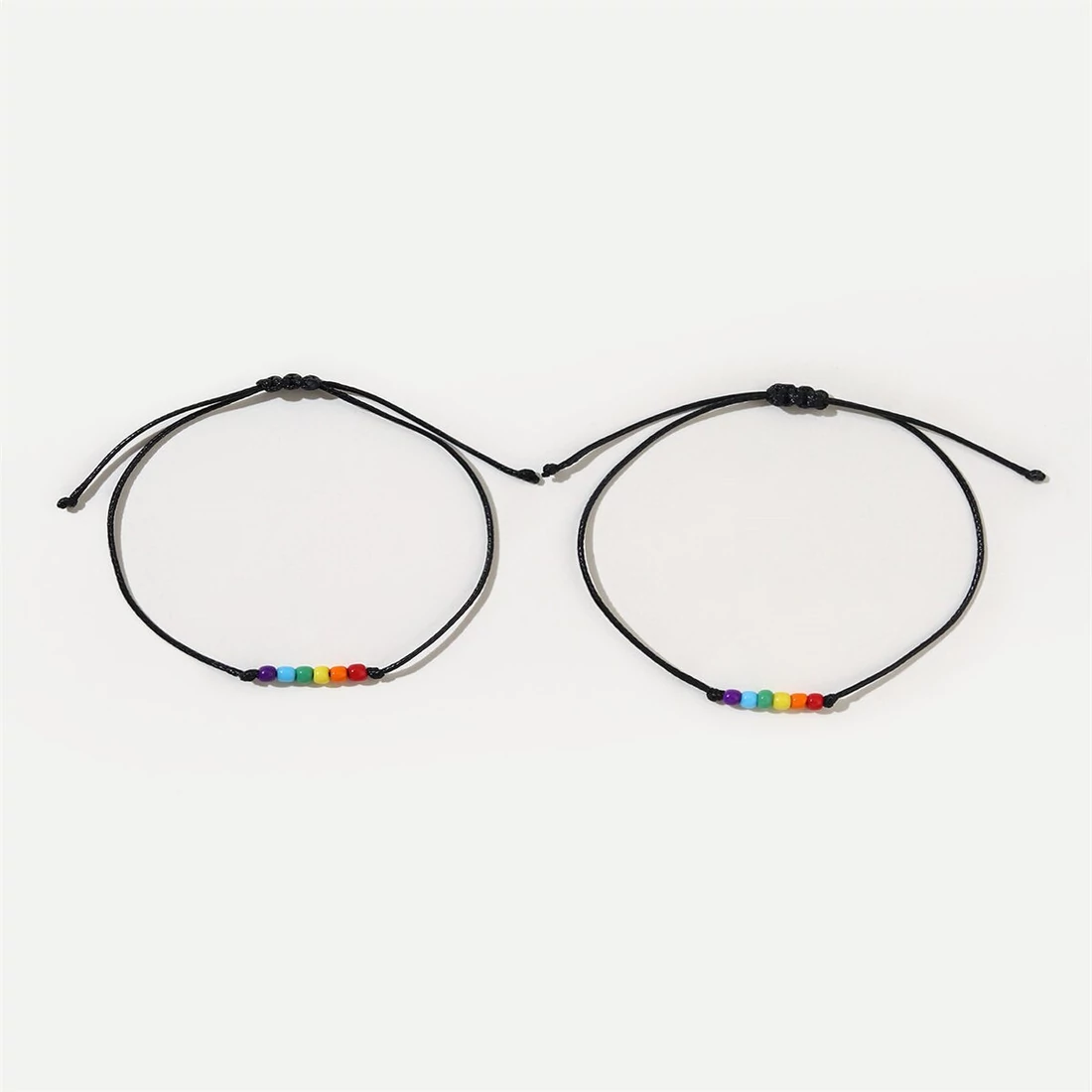 Rainbow/ szivárványos apró gyöngyös zsinórkarkötő