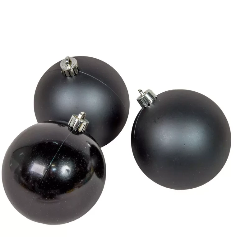 Egyedi feliratos üveg karácsonyi gömbdísz -matt fekete(6cm)