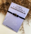 Tigrisszem és matt ónix ásványkarkötő keresztapukáknak kísérőkártyával