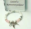 Keresztanya felkérő karkötő -egyedi feliratos díszdobozban