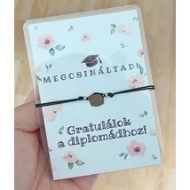 Nemesacél diplomasapka karkötő kísérőkártyával