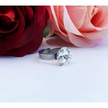 Acél gyűrű Swarovski® Rivoli kristállyal