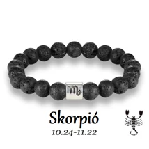 Lávakő horoszkópos ásványkarkötő - Skorpió