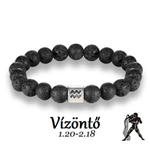 Lávakő horoszkópos ásványkarkötő - VÍZÖNTŐ