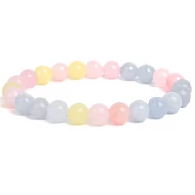 Rózsakvarc, cseresznyekvarc, akvamarin, citrom jade ásványkarkötő Rózsakvarc, cseresznyekvarc, akvamarin, citrom jade ásványkarkötő