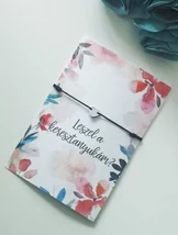 Keresztanya felkérő szívecskés karkötő kísérőkártyával