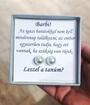 Névreszóló tanúfelkérő  fülbevaló