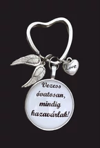 Vezess óvatosan, mindig hazavárlak! feliratos kulcstartó