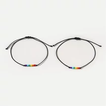 Rainbow/ szivárványos apró gyöngyös zsinórkarkötő