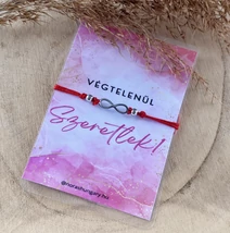 "Végtelenül szeretlek" végtelen jeles acél karkötő kísérőkártyával