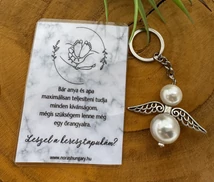 Angyalkás kulcstartó- Keresztapa felkérő ajándék
