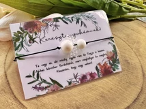 Keresztanya felkérő fehér ásvány angyalkás karkötő 