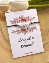 Leszel a tanúm? Tanúfelkérő angyalszárnyas karkötő kísérőkártyával