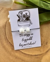 Ajándék fehér ásványos angyalka karkötő fodrászoknak