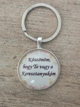 Feliratos kulcstartó keresztanyának