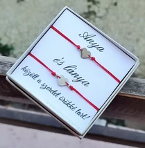 Anya-lánya acél szívecskés karkötő szett