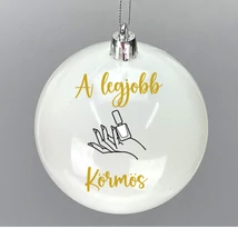 A legjobb körmös- feliratos gömbdísz  (6cm)