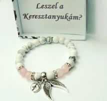 Keresztanya felkérő karkötő -egyedi feliratos díszdobozban