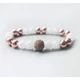 Rosegold hematit,hegyikristály ásványkarkötő cirkónia díszítéssel