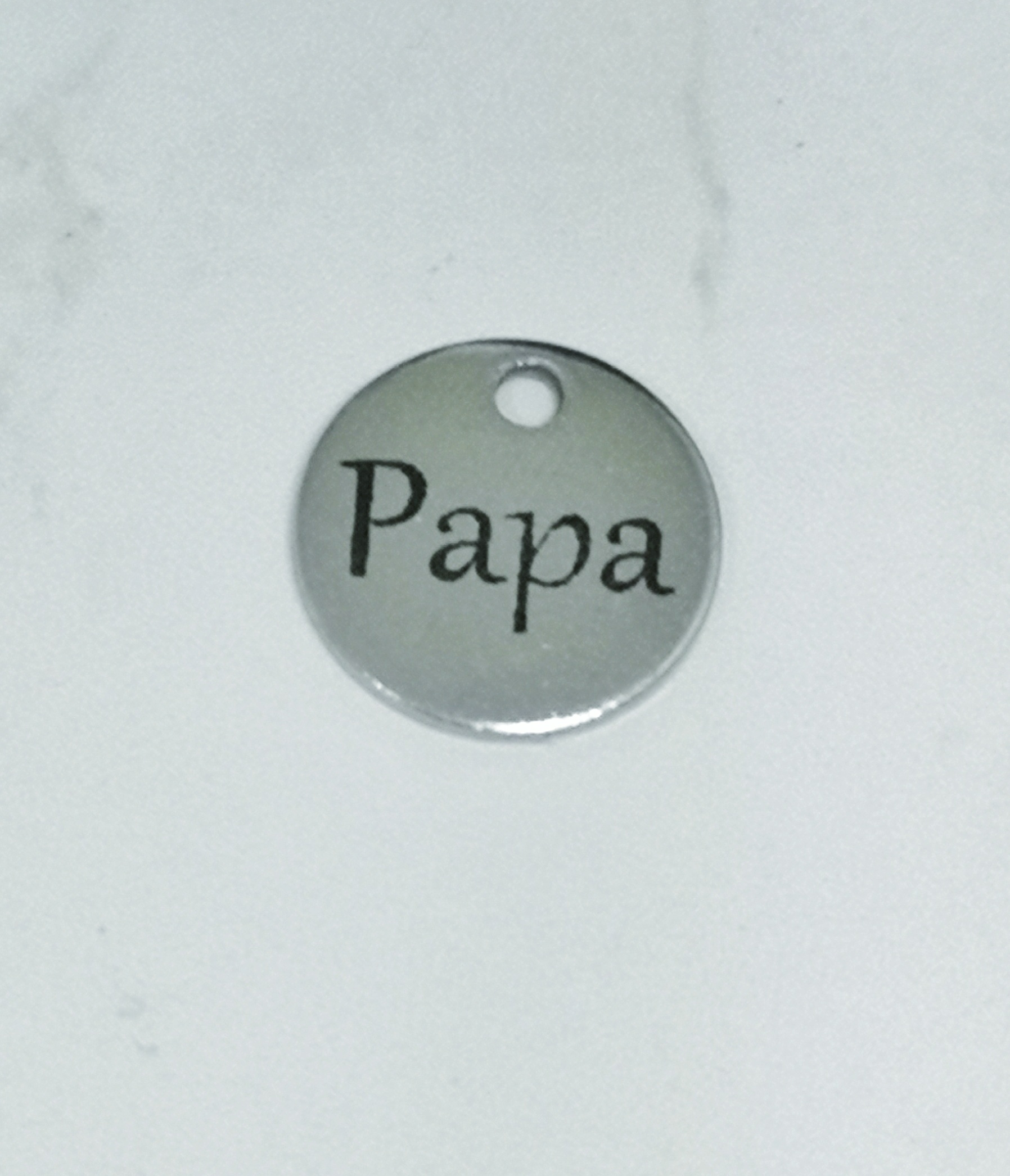 Papa feliratos acél medálka (csak kulcstartóhoz/ékszerhez rendelhető)