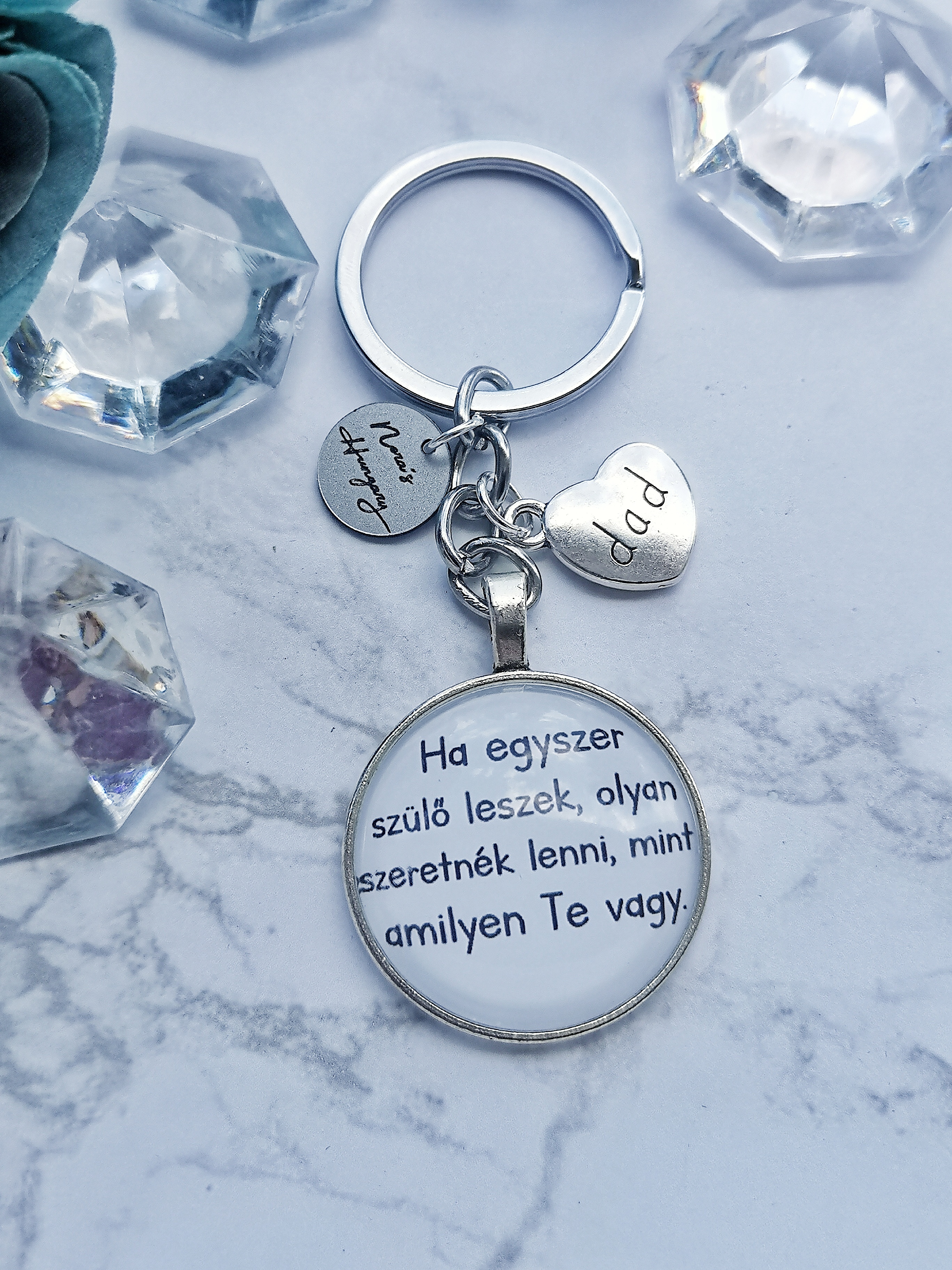 Feliratos kulcstartó apukáknak